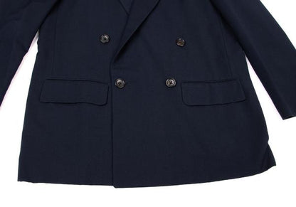 Y's for men Navy Wool Peak Double-Breasted Jacket Size M
