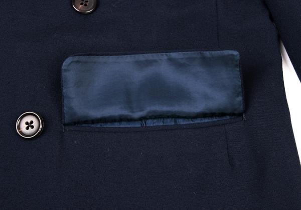 Y's for men Navy Wool Peak Double-Breasted Jacket Size M