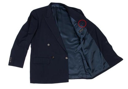 Y's for men Navy Wool Peak Double-Breasted Jacket Size M