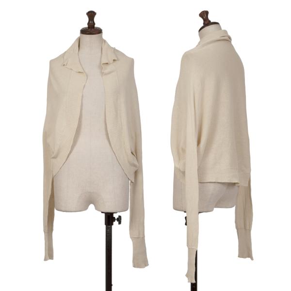 Y's Rib Design Cotton Linen Bolero Light Beige Cardigan Size 3
