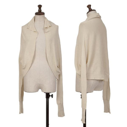 Y's Rib Design Cotton Linen Bolero Light Beige Cardigan Size 3