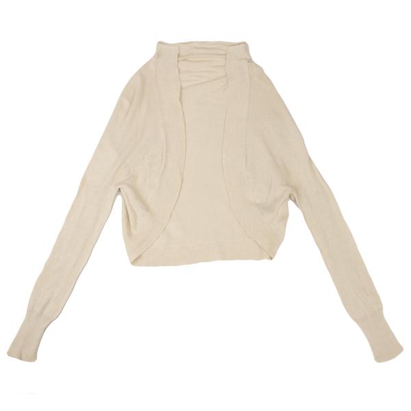 Y's Rib Design Cotton Linen Bolero Light Beige Cardigan Size 3