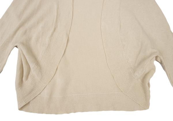 Y's Rib Design Cotton Linen Bolero Light Beige Cardigan Size 3