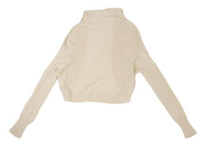 Y's Rib Design Cotton Linen Bolero Light Beige Cardigan Size 3