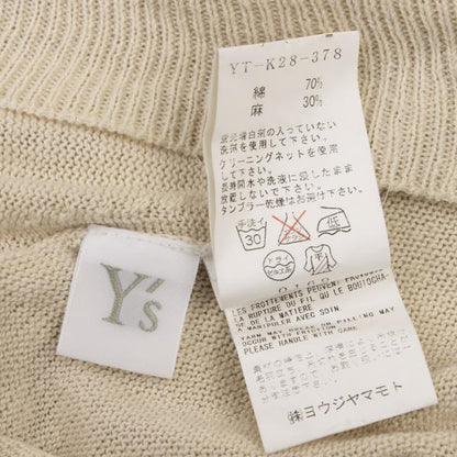 Y's Rib Design Cotton Linen Bolero Light Beige Cardigan Size 3