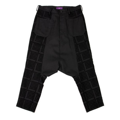 Y's Pink Flocked Houndstooth Print Wool Pants Black Size 2