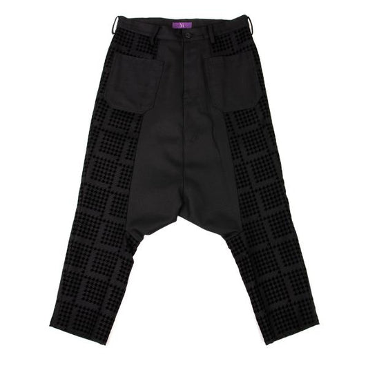 Y's Pink Flocked Houndstooth Print Wool Pants Black Size 2