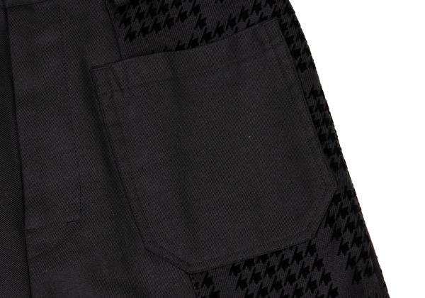 Y's Pink Flocked Houndstooth Print Wool Pants Black Size 2