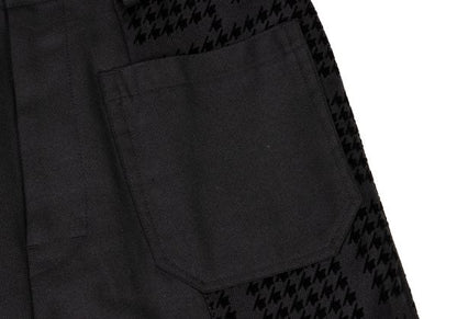 Y's Pink Flocked Houndstooth Print Wool Pants Black Size 2