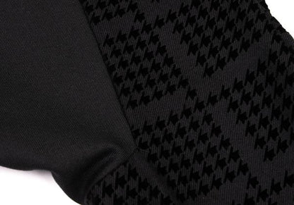 Y's Pink Flocked Houndstooth Print Wool Pants Black Size 2