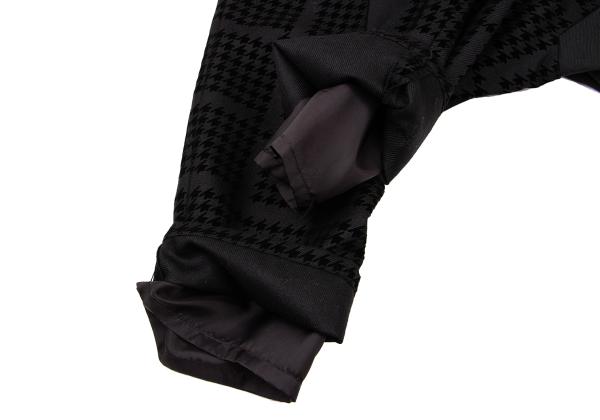 Y's Pink Flocked Houndstooth Print Wool Pants Black Size 2