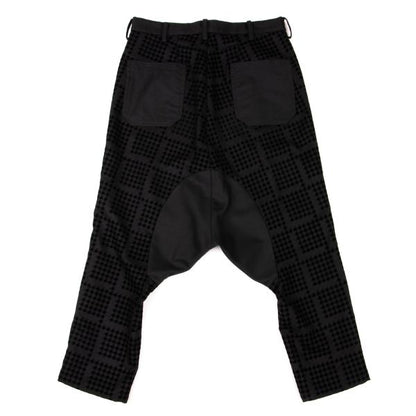 Y's Pink Flocked Houndstooth Print Wool Pants Black Size 2