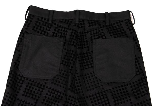 Y's Pink Flocked Houndstooth Print Wool Pants Black Size 2