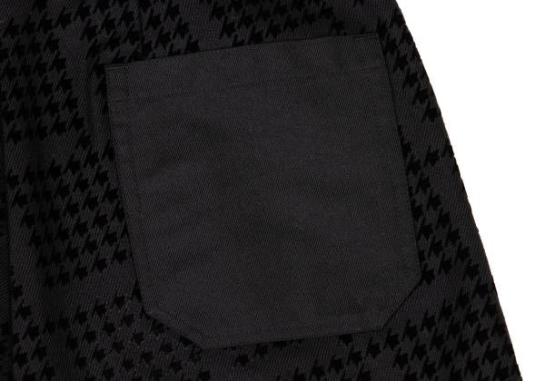 Y's Pink Flocked Houndstooth Print Wool Pants Black Size 2