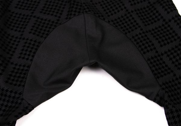 Y's Pink Flocked Houndstooth Print Wool Pants Black Size 2