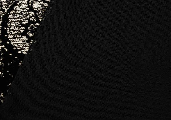 Vieux Black Beige Flock Print Mesh Long Sleeve Top Size M