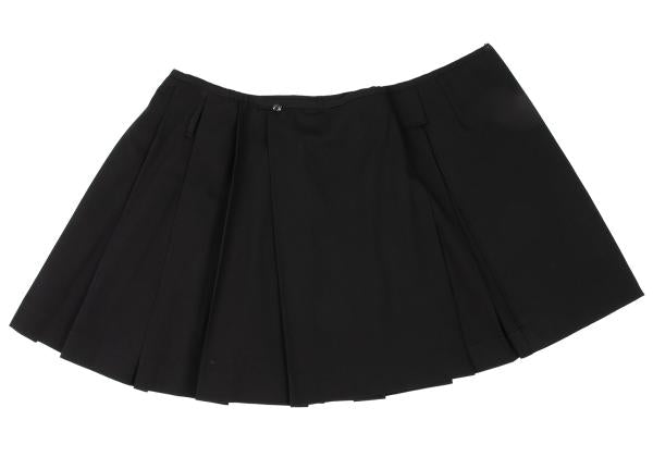 Jean Paul GAULTIER FEMME Wool Pleated Skirt Black Size 40