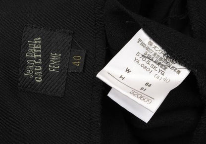 Jean Paul GAULTIER FEMME Wool Pleated Skirt Black Size 40