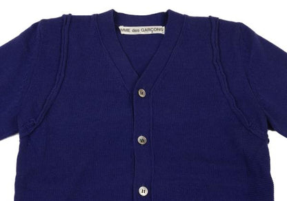 COMME des GARCONS Wool Shoulder Panel Cardigan Blue Size M