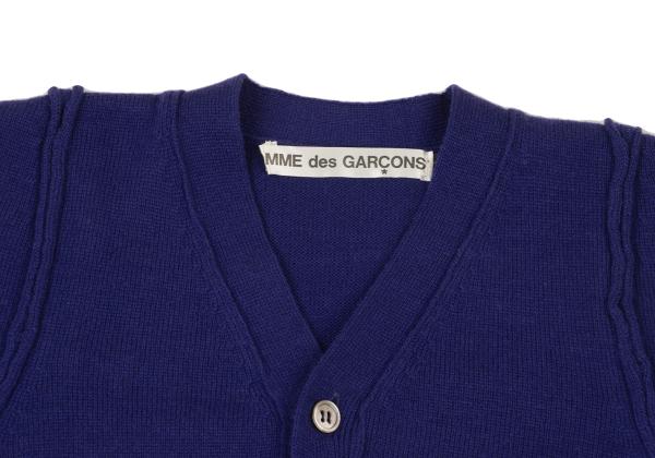 COMME des GARCONS Wool Shoulder Panel Cardigan Blue Size M