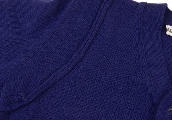 COMME des GARCONS Wool Shoulder Panel Cardigan Blue Size M