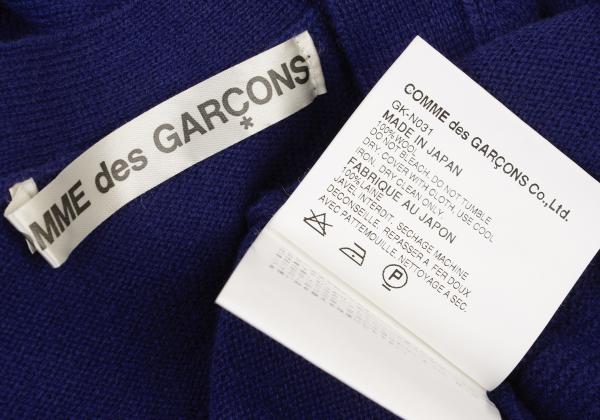 COMME des GARCONS Wool Shoulder Panel Cardigan Blue Size M