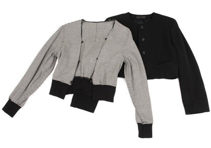COMME des GARCONS Houndstooth Lined Collarless Jacket Size M