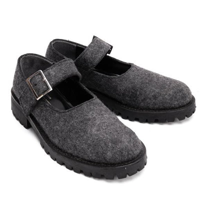 tricot COMME des GARCONS Felt Wool Shoes Gray Sneakers Size 23CM