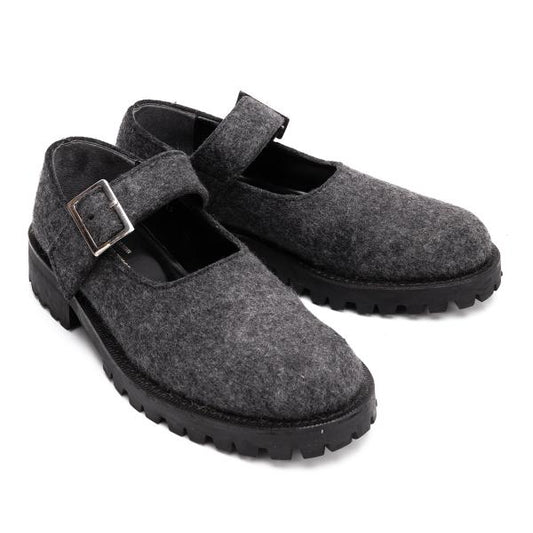 tricot COMME des GARCONS Felt Wool Shoes Gray Sneakers Size 23CM