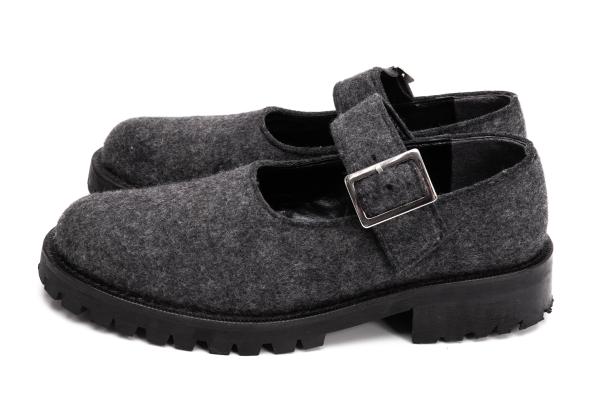 tricot COMME des GARCONS Felt Wool Shoes Gray Sneakers Size 23CM