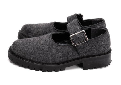 tricot COMME des GARCONS Felt Wool Shoes Gray Sneakers Size 23CM