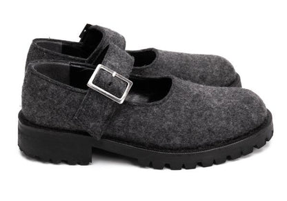 tricot COMME des GARCONS Felt Wool Shoes Gray Sneakers Size 23CM