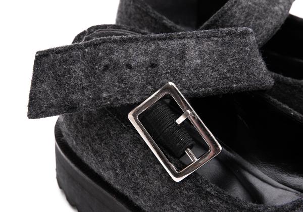 tricot COMME des GARCONS Felt Wool Shoes Gray Sneakers Size 23CM
