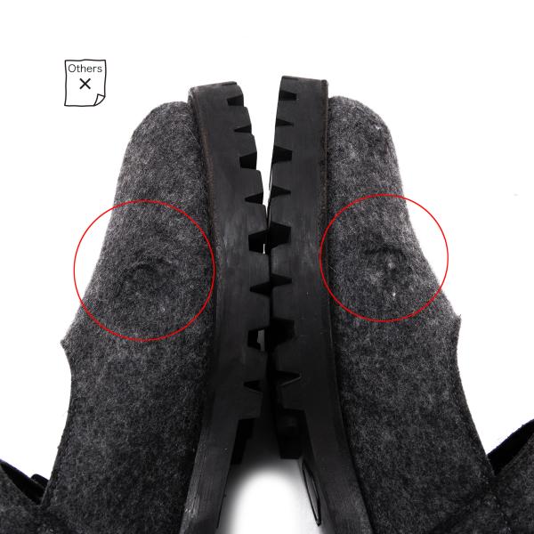 tricot COMME des GARCONS Felt Wool Shoes Gray Sneakers Size 23CM