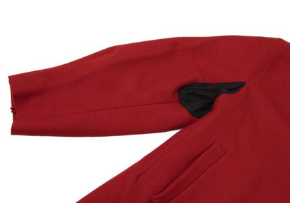 Y's Wool Felt Snap Button Jacket Red Black Size 1
