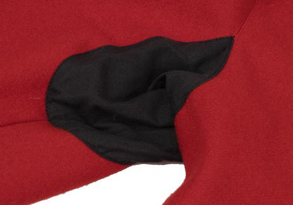 Y's Wool Felt Snap Button Jacket Red Black Size 1