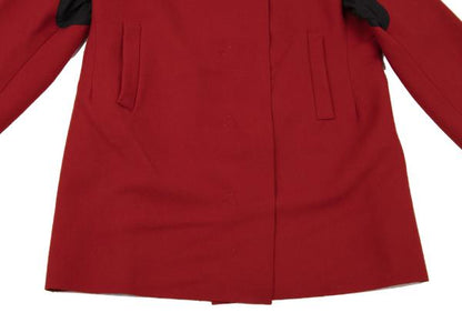 Y's Wool Felt Snap Button Jacket Red Black Size 1