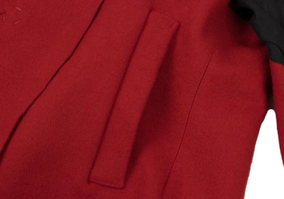 Y's Wool Felt Snap Button Jacket Red Black Size 1