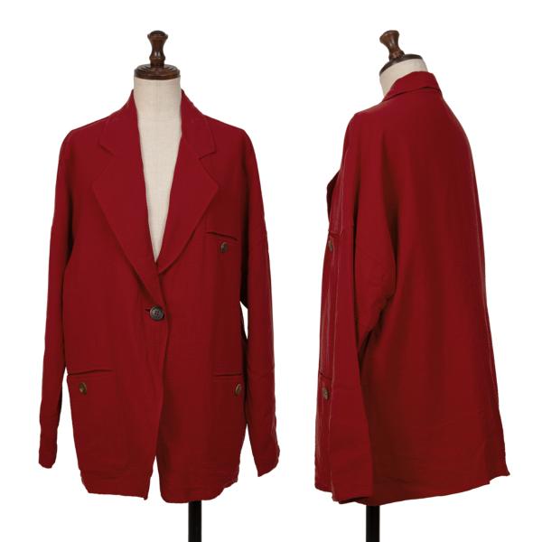 ISSEY MIYAKE Red 1-Button Wool Jacket Size M