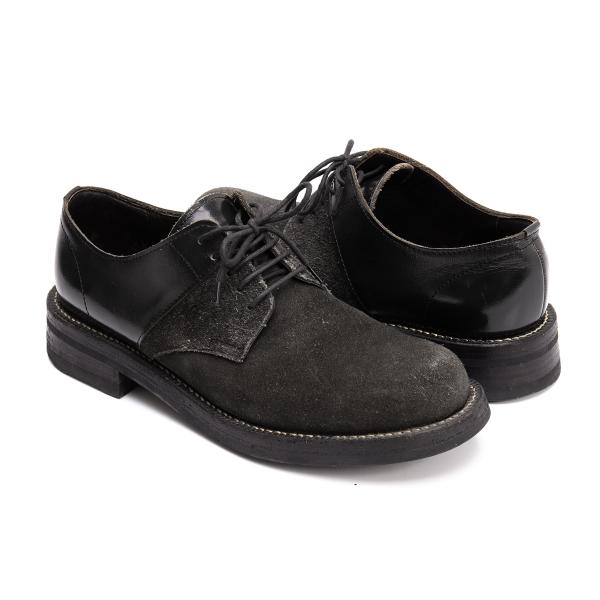 COMME des GARCONS HOMME Leather Suede Shoes Black Size 24cm