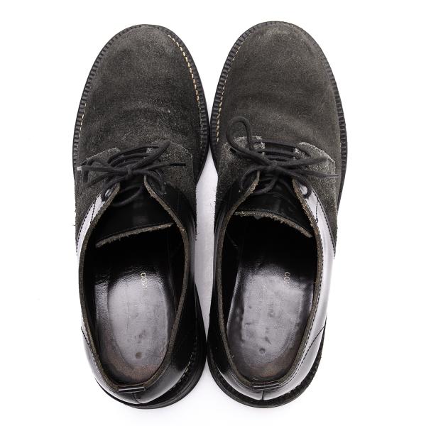 COMME des GARCONS HOMME Leather Suede Shoes Black Size 24cm
