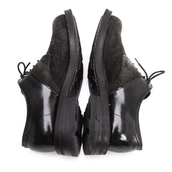 COMME des GARCONS HOMME Leather Suede Shoes Black Size 24cm