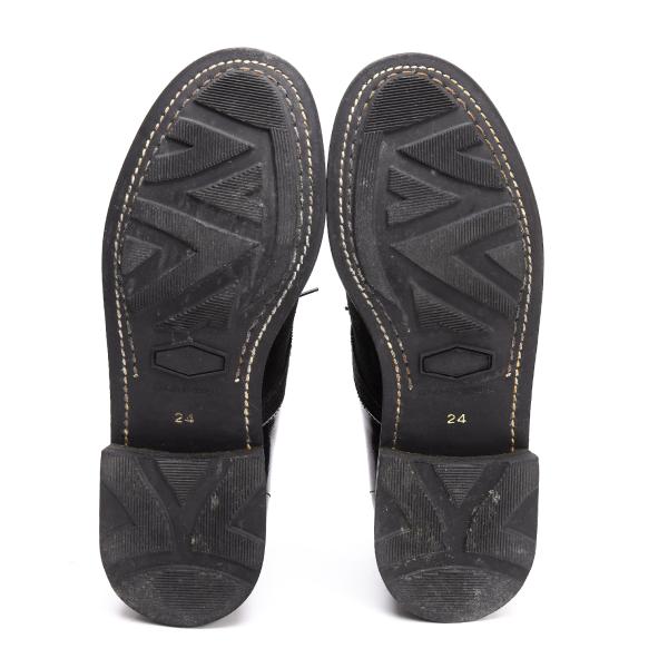 COMME des GARCONS HOMME Leather Suede Shoes Black Size 24cm