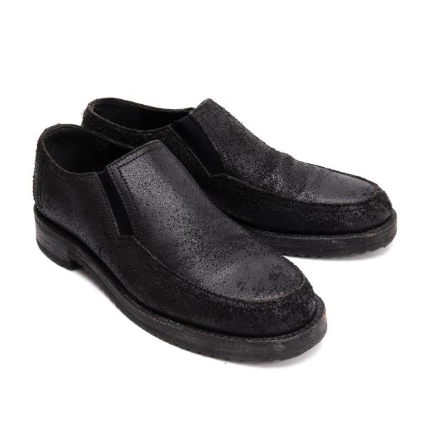 COMME des GARCONS HOMME Cracked Slip-Ons Black Size 24cm