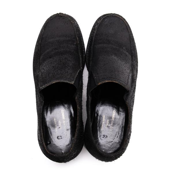 COMME des GARCONS HOMME Cracked Slip-Ons Black Size 24cm