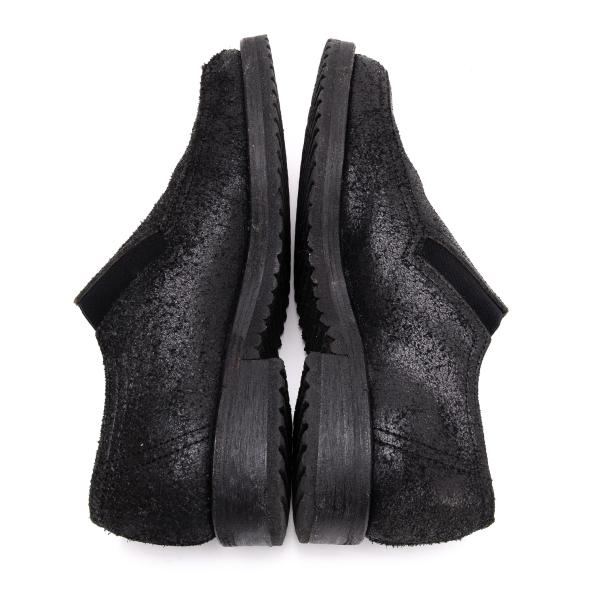 COMME des GARCONS HOMME Cracked Slip-Ons Black Size 24cm