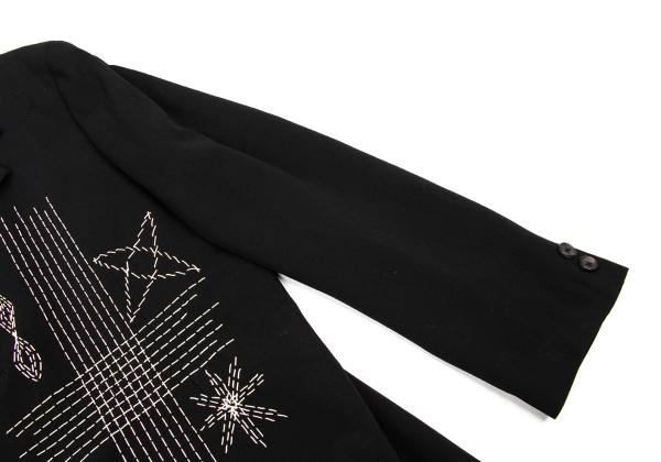 Yohji Yamamoto POUR HOMME Black Wool Sashiko Jacket Size M