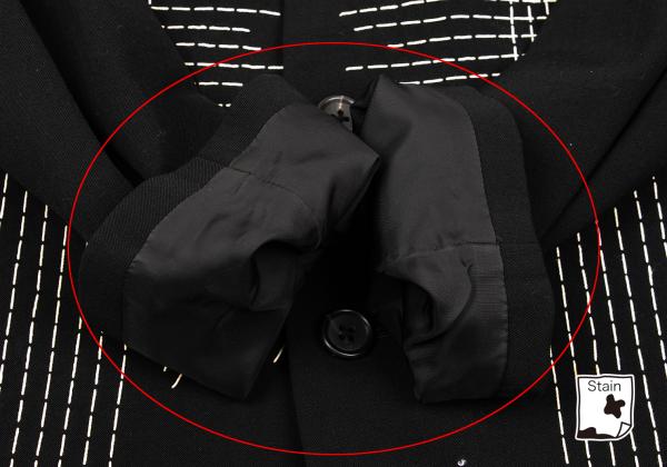 Yohji Yamamoto POUR HOMME Black Wool Sashiko Jacket Size M