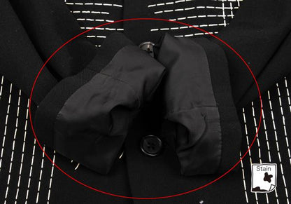 Yohji Yamamoto POUR HOMME Black Wool Sashiko Jacket Size M