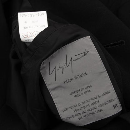 Yohji Yamamoto POUR HOMME Black Wool Sashiko Jacket Size M